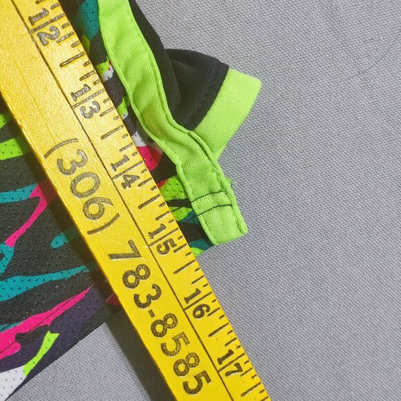 Under Armour athletic shorts youth girl size M black with neon and pink design - Picture 11 of 12